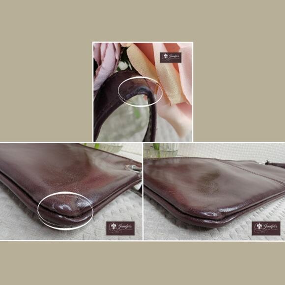 3/$25 XOXO Brown Faux Smooth Leather Zip Clutch/Wristlet - Picture 3 of 7